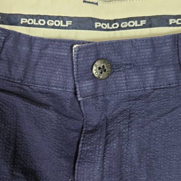 Vintage Polo Ralph Lauren Shorts Golf Pleated Seersucker 33 medium - Picture 4 of 12